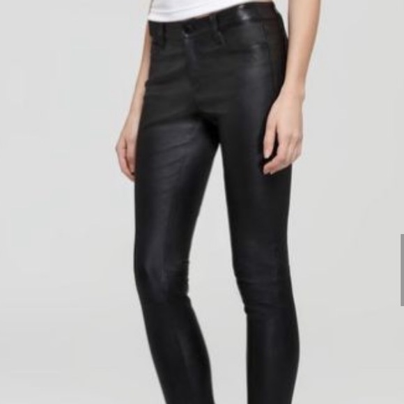 vince black leather pants